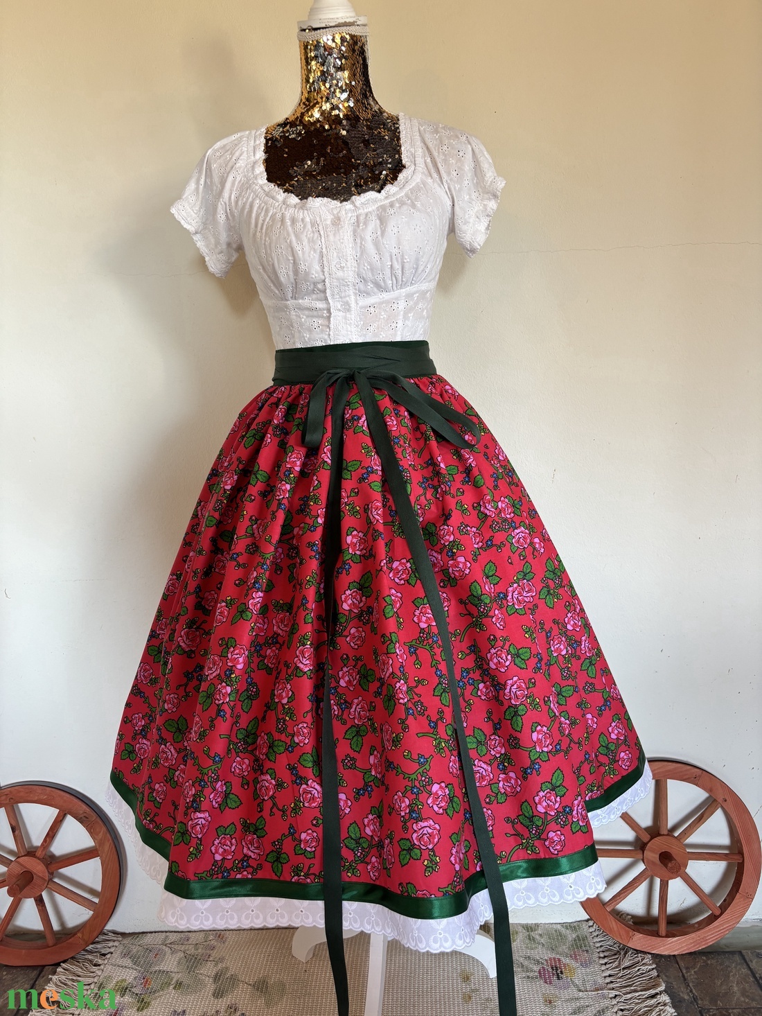 Szüreti néptáncos, folklór népviseleti szoknya - ruha & divat - női ruha - szoknya - Meska.hu
