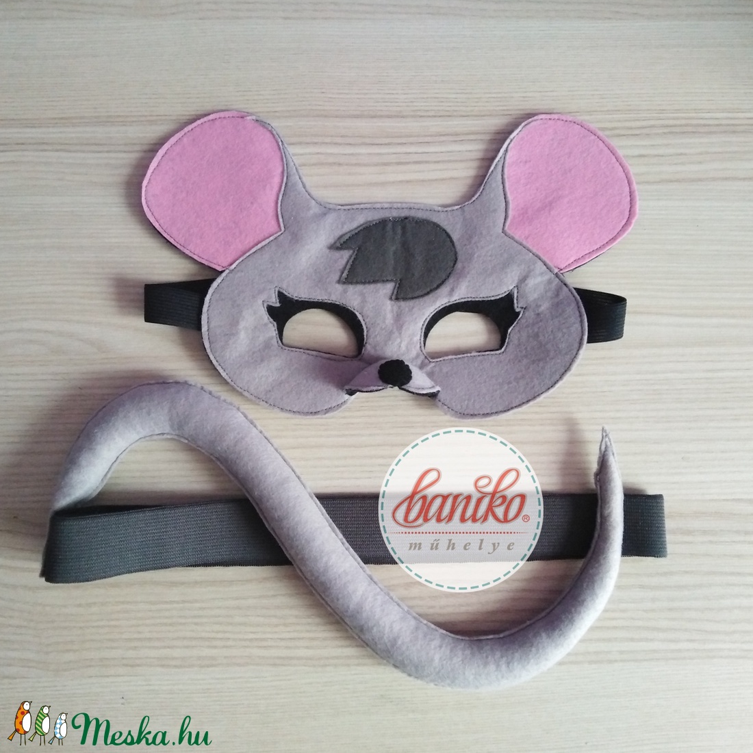 Szürke cica álarc és farok farsangi, halloweeni jelmezhez több színben - KÉSZLETEN -  - Meska.hu