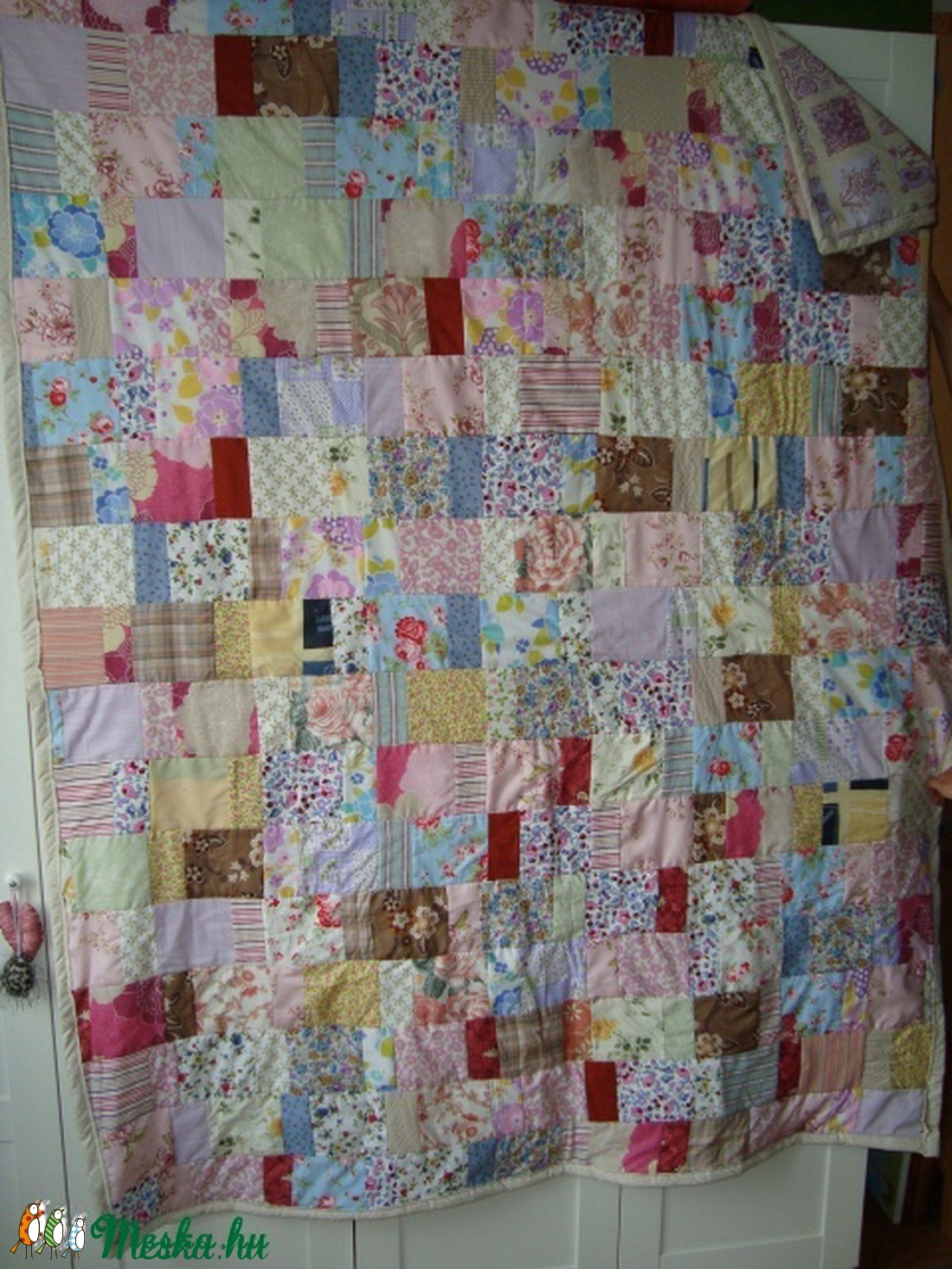Virágos patchwork ágytakaró -  - Meska.hu