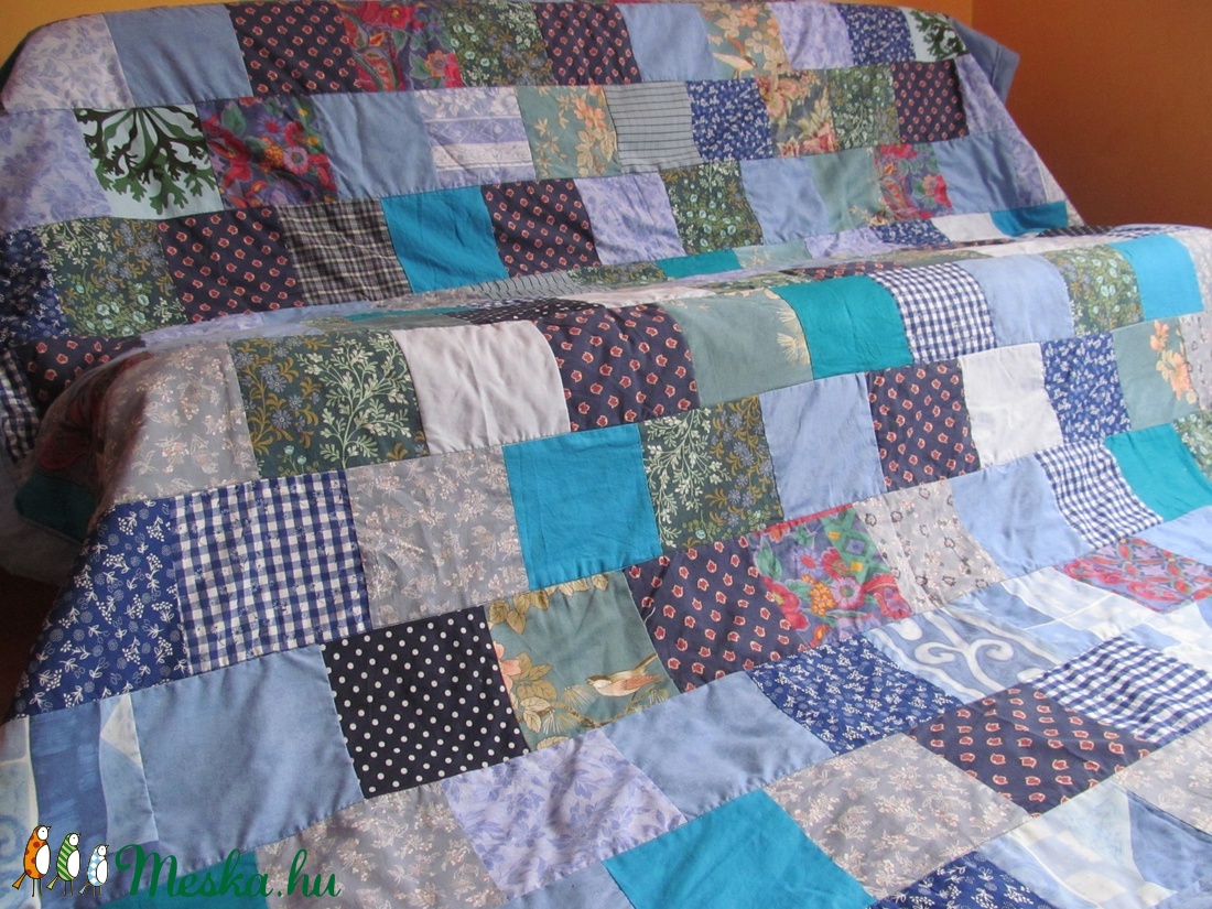 kék patchwork takaró - - Meska.hu kék patchwork takaró - - Meska.hu