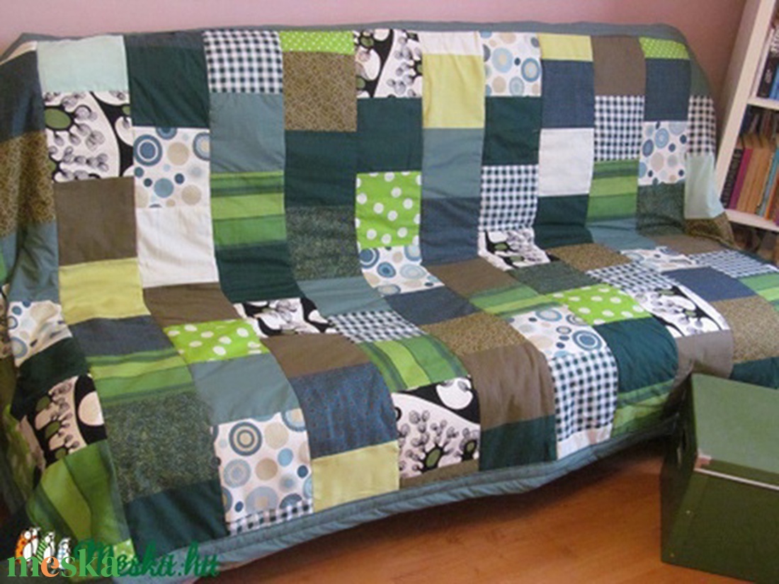 Patchwork takaró a zöld 50 árnyalata -  - Meska.hu