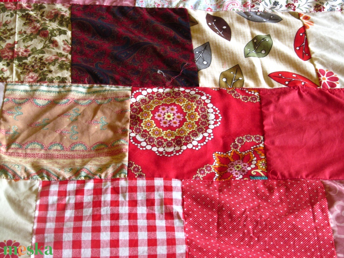 piros óriás patchwork takaró - otthon & lakás - lakástextil - ágytakaró - Meska.hu piros óriás patchwork takaró - otthon & lakás - lakástextil - ágytakaró - Meska.hu
