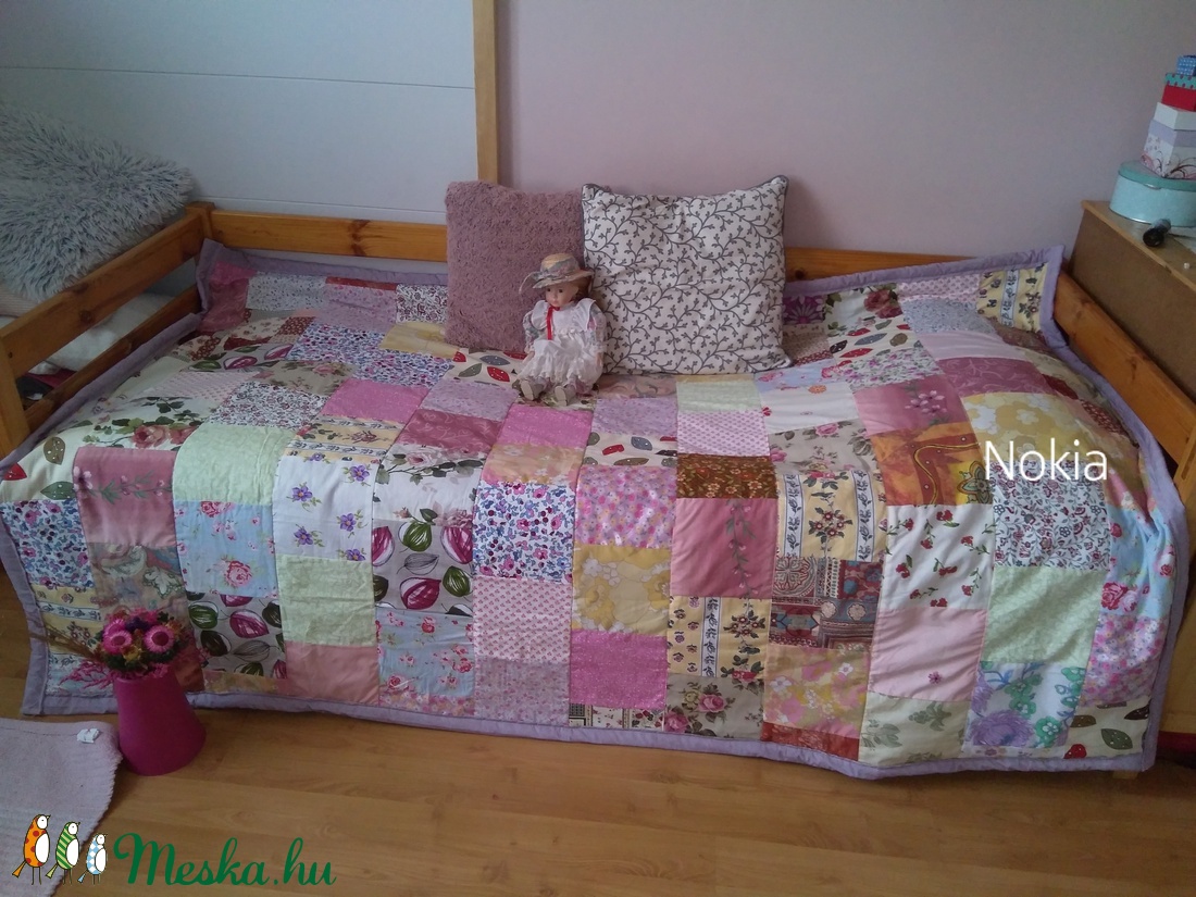 Virágos patchwork takaró Vikinek - - Meska.hu Virágos patchwork takaró Vikinek - - Meska.hu