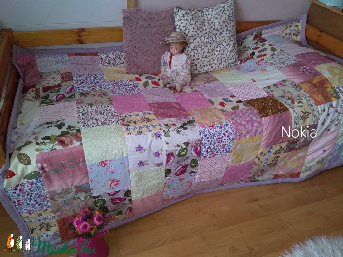 Virágos patchwork takaró Vikinek - - Meska.hu Virágos patchwork takaró Vikinek - - Meska.hu