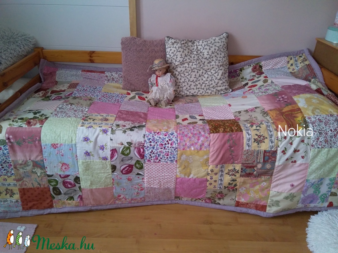 Virágos patchwork takaró Vikinek - - Meska.hu Virágos patchwork takaró Vikinek - - Meska.hu