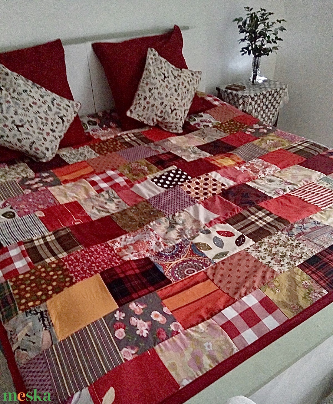 Patchwork takaró Vadvirág kérésére - otthon & életmód - lakástextil - ágytakaró - Meska.hu