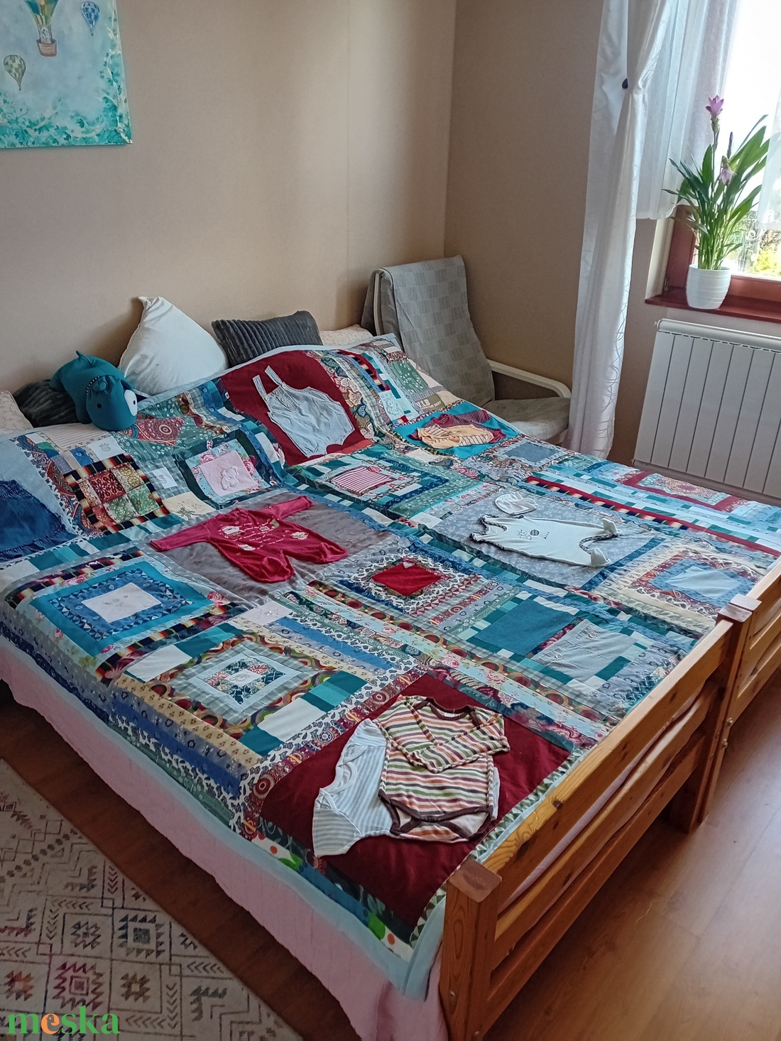 Emlék patchwork takaró - baba - mama - babaágyneműk - babatakaró, gyerek pléd - Meska.hu