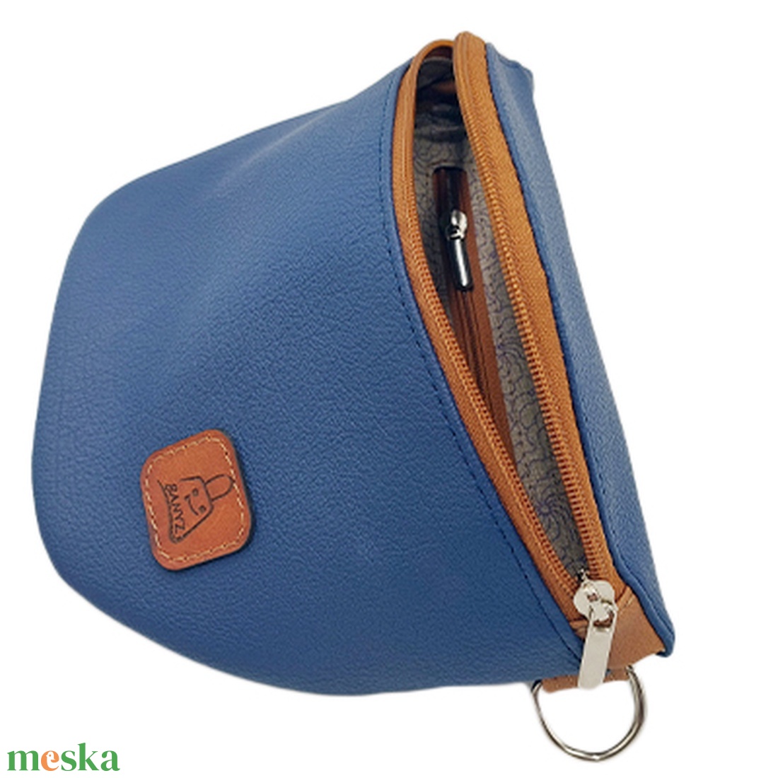 Keresztpántos táska, övtáska, kék- barna - táska & tok - kézitáska & válltáska - vállon átvethető táska - Meska.hu