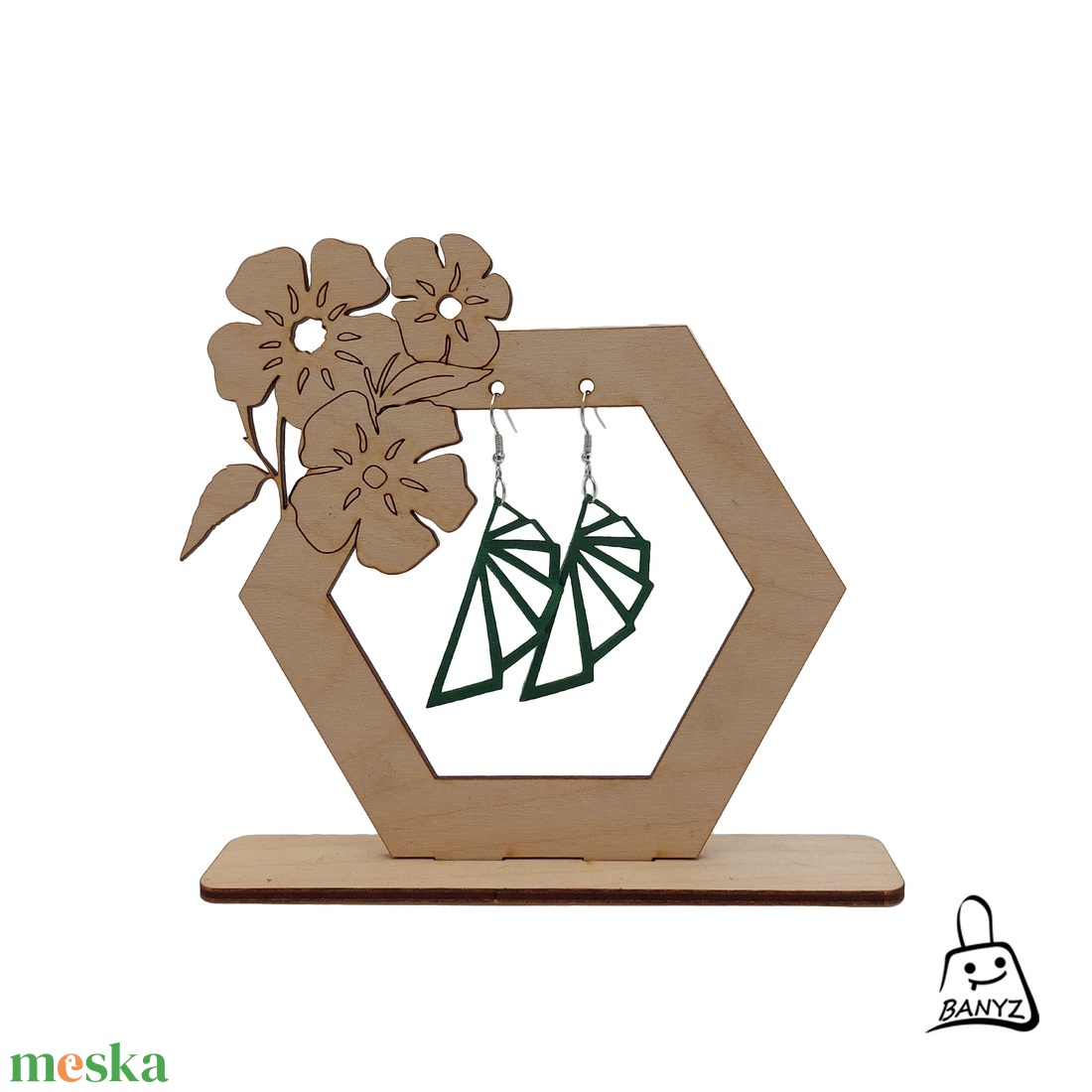 Bőr fülbevaló zöld színben (1 pár) - ékszer - fülbevaló - fülékszer - Meska.hu