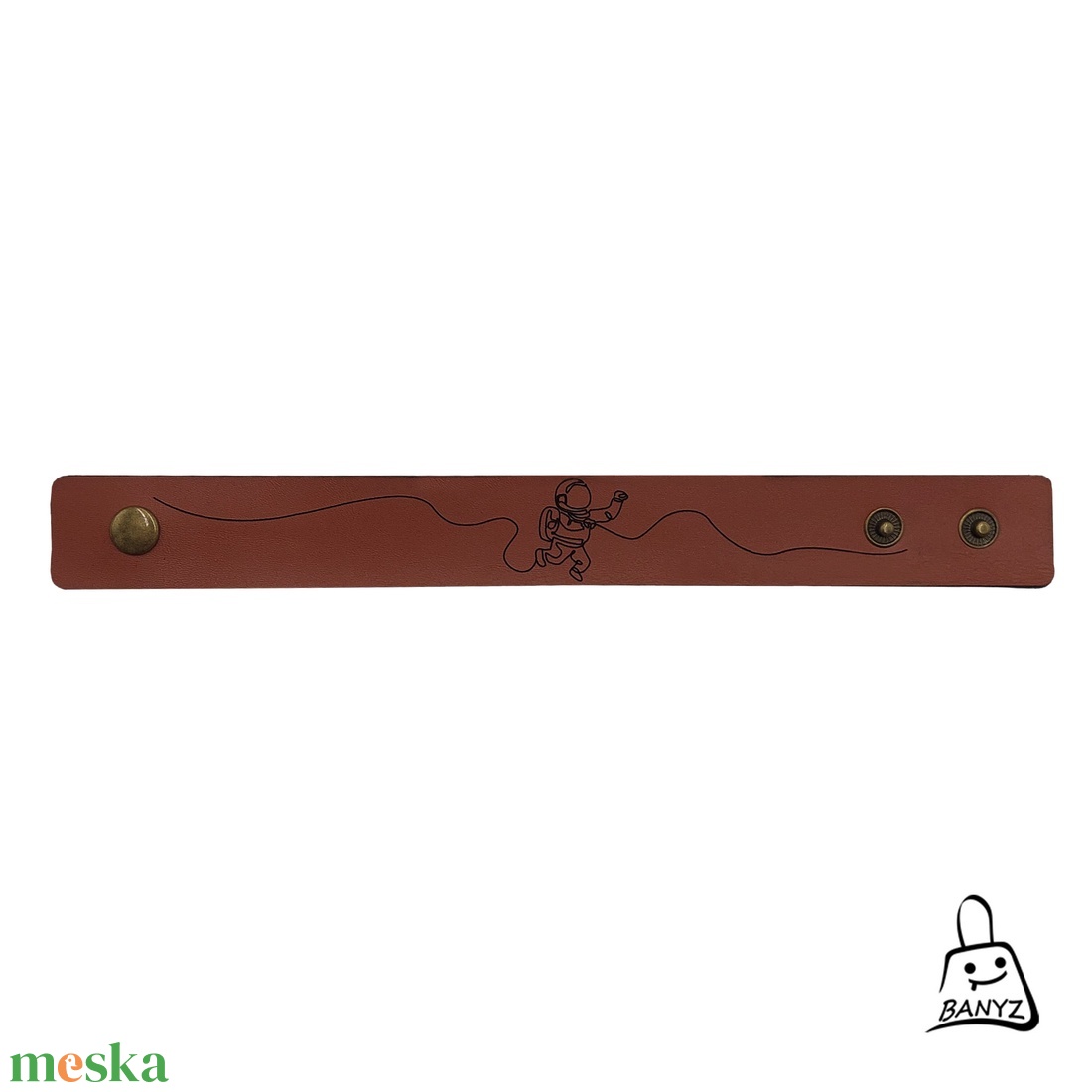 Gravírozott bőr férfi karkötő - ékszer - karkötő - széles karkötő - Meska.hu