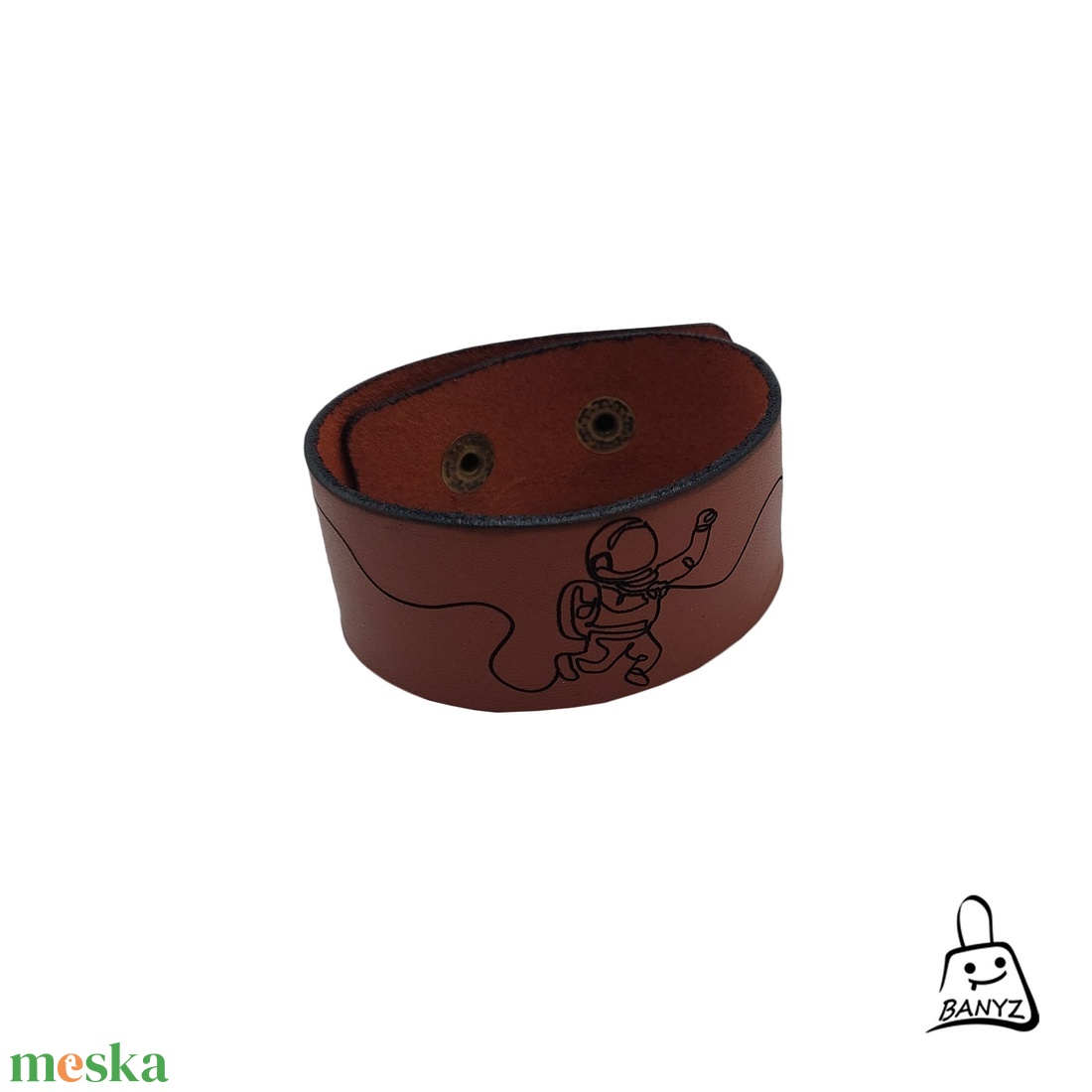 Gravírozott bőr férfi karkötő - ékszer - karkötő - széles karkötő - Meska.hu