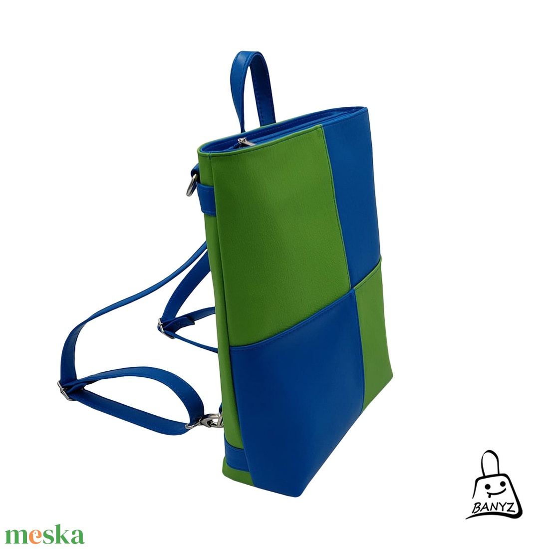 Többfunkciós, kékzöld, 3 az 1-ben táska  kézi, váll- és hátitáska egyben - táska & tok - variálható táska - Meska.hu