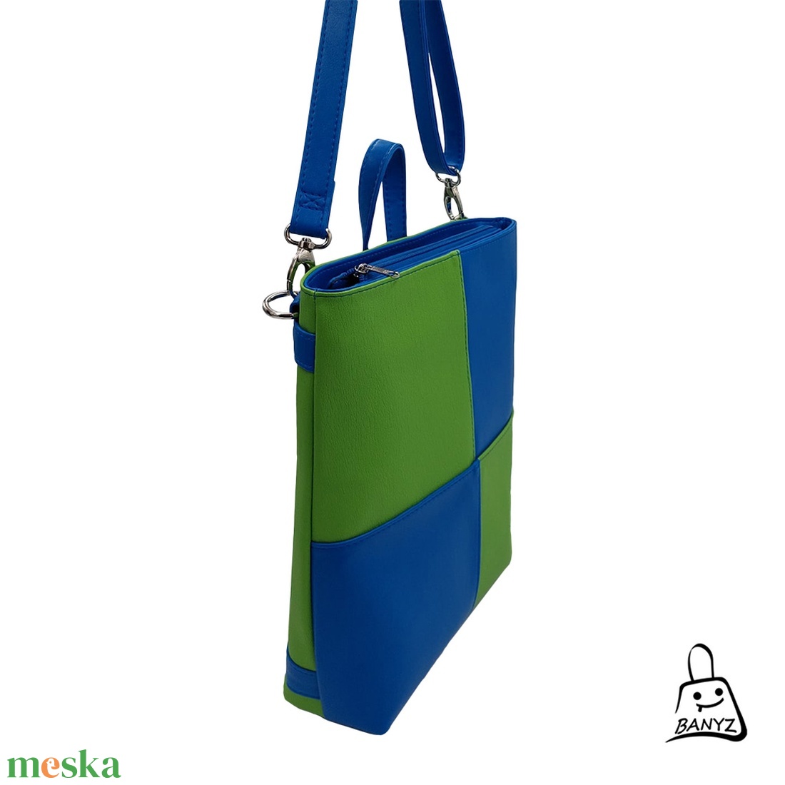 Többfunkciós, kékzöld, 3 az 1-ben táska  kézi, váll- és hátitáska egyben - táska & tok - variálható táska - Meska.hu