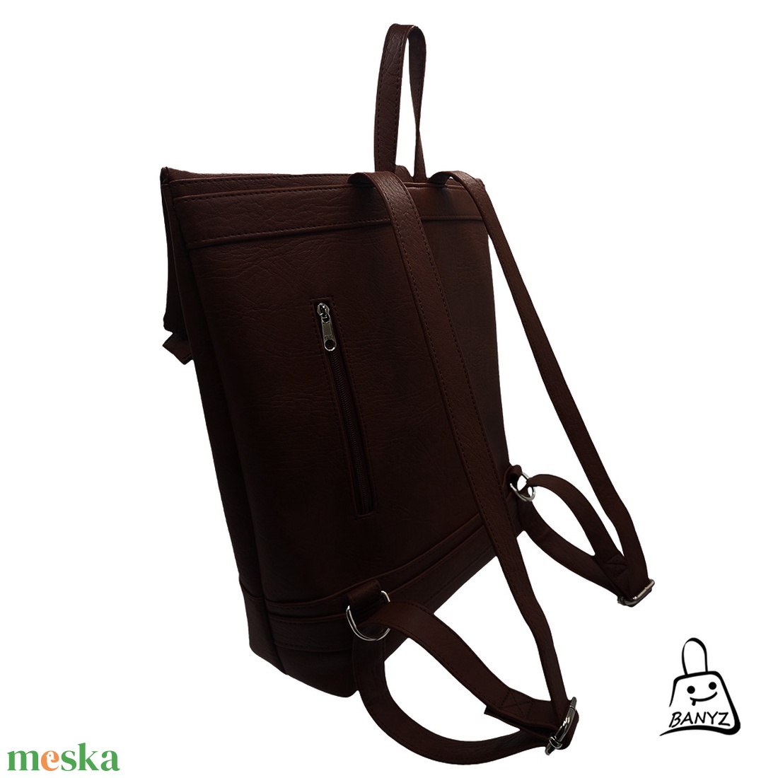 Unisex hátitáska sötétbarna színben - táska & tok - hátizsák - hátizsák - Meska.hu