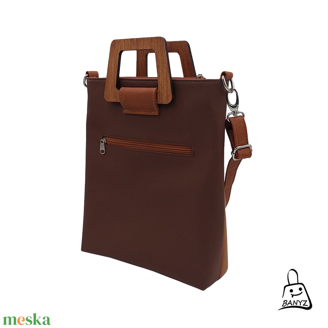 Fafogós kézi- és válltáska barna árnyalatokkal � praktikus A4-es méretben  - táska & tok - kézitáska & válltáska - kézitáska - Meska.hu