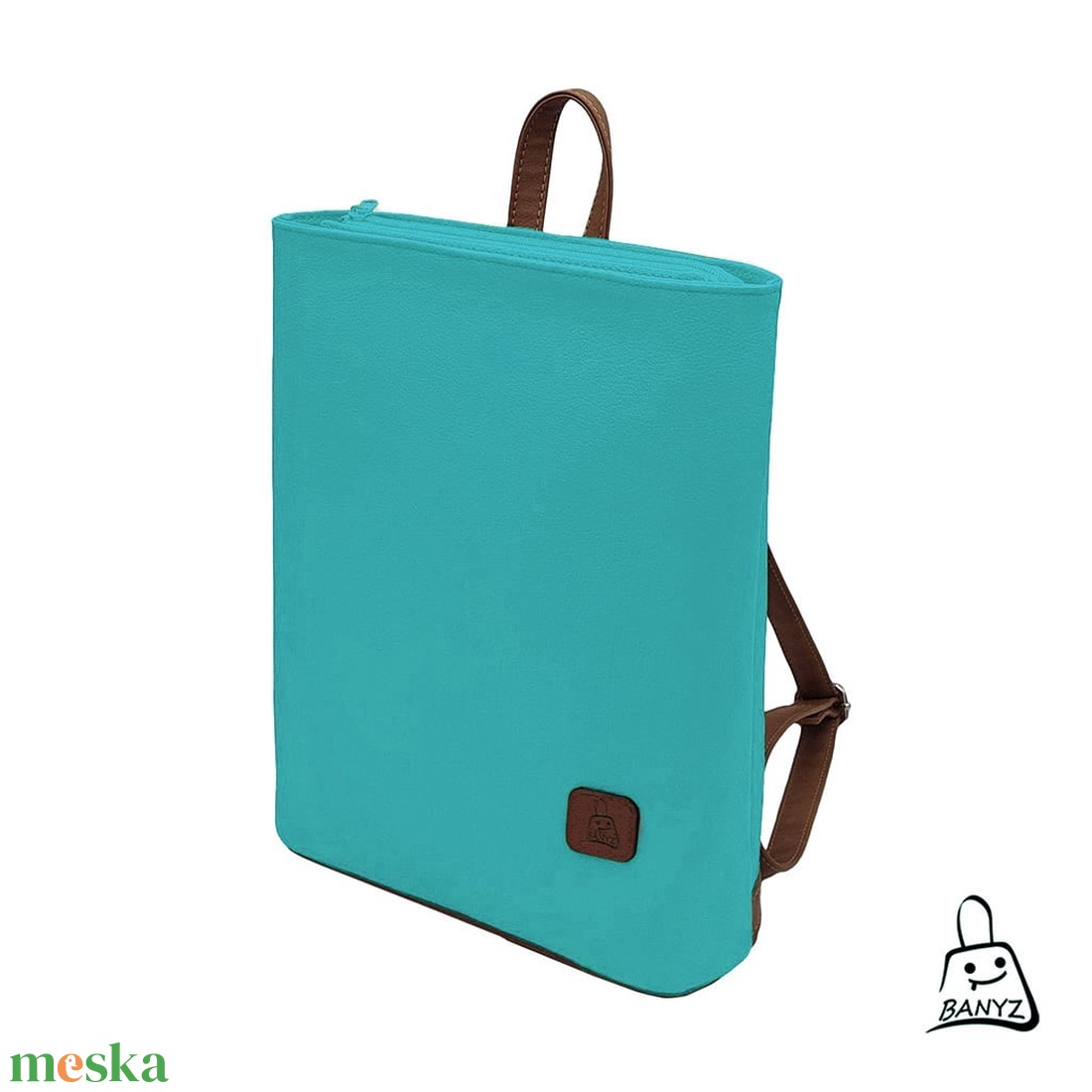 Türkiz�barna női hátitáska A4-es méretben - táska & tok - hátizsák - hátizsák - Meska.hu