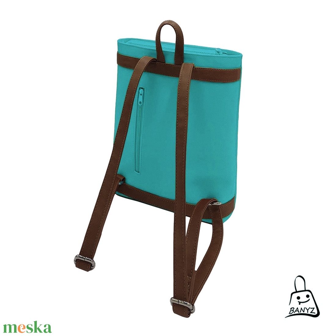 Türkiz�barna női hátitáska A4-es méretben - táska & tok - hátizsák - hátizsák - Meska.hu