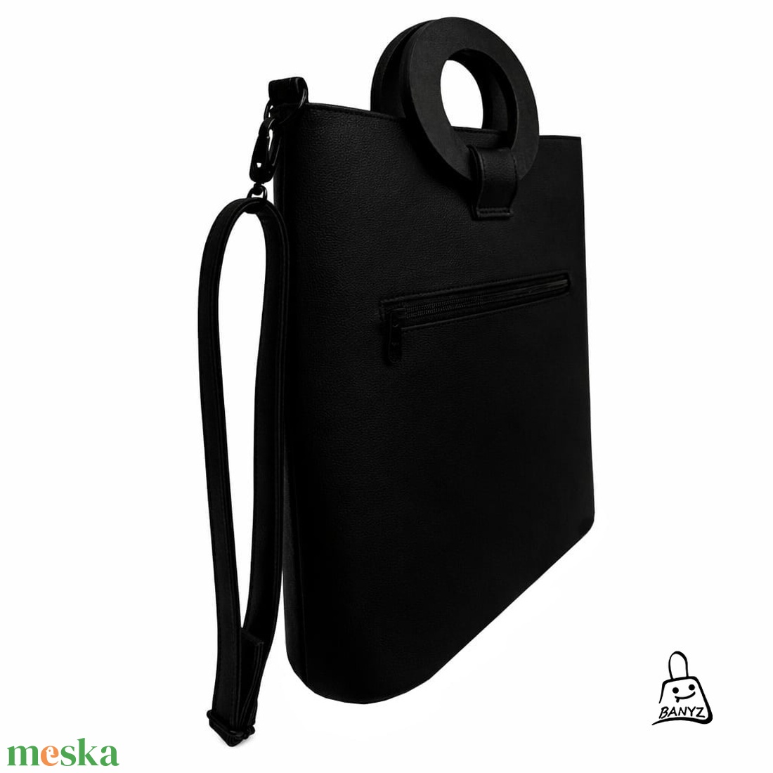 Fekete többfunkciós kézitáska és válltáska � A4-es méretben - táska & tok - kézitáska & válltáska - kézitáska - Meska.hu