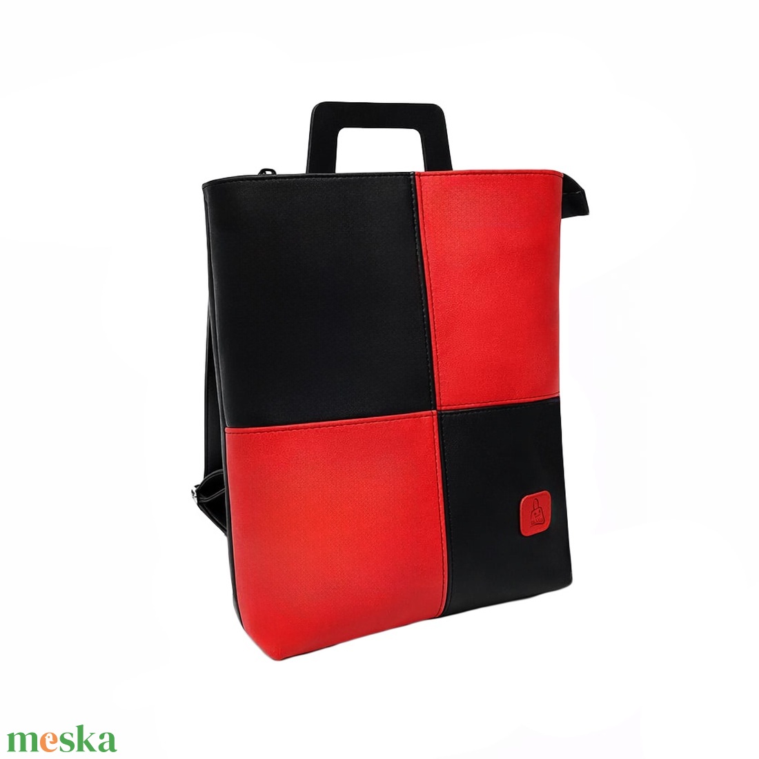 Piros�fekete 2 az 1-ben hátitáska és kézitáska � Banyz - táska & tok - hátizsák - hátizsák - Meska.hu