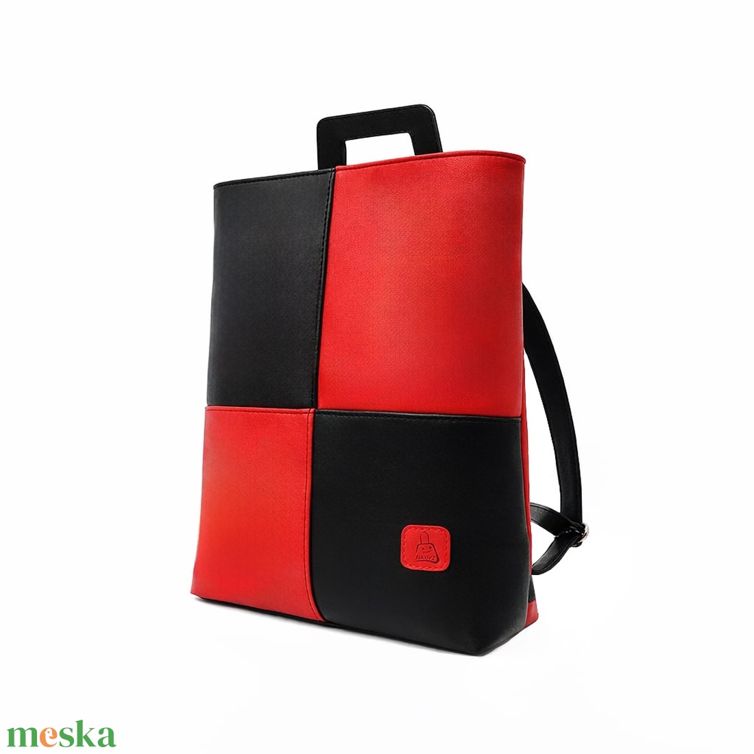 Piros�fekete 2 az 1-ben hátitáska és kézitáska � Banyz - táska & tok - hátizsák - hátizsák - Meska.hu