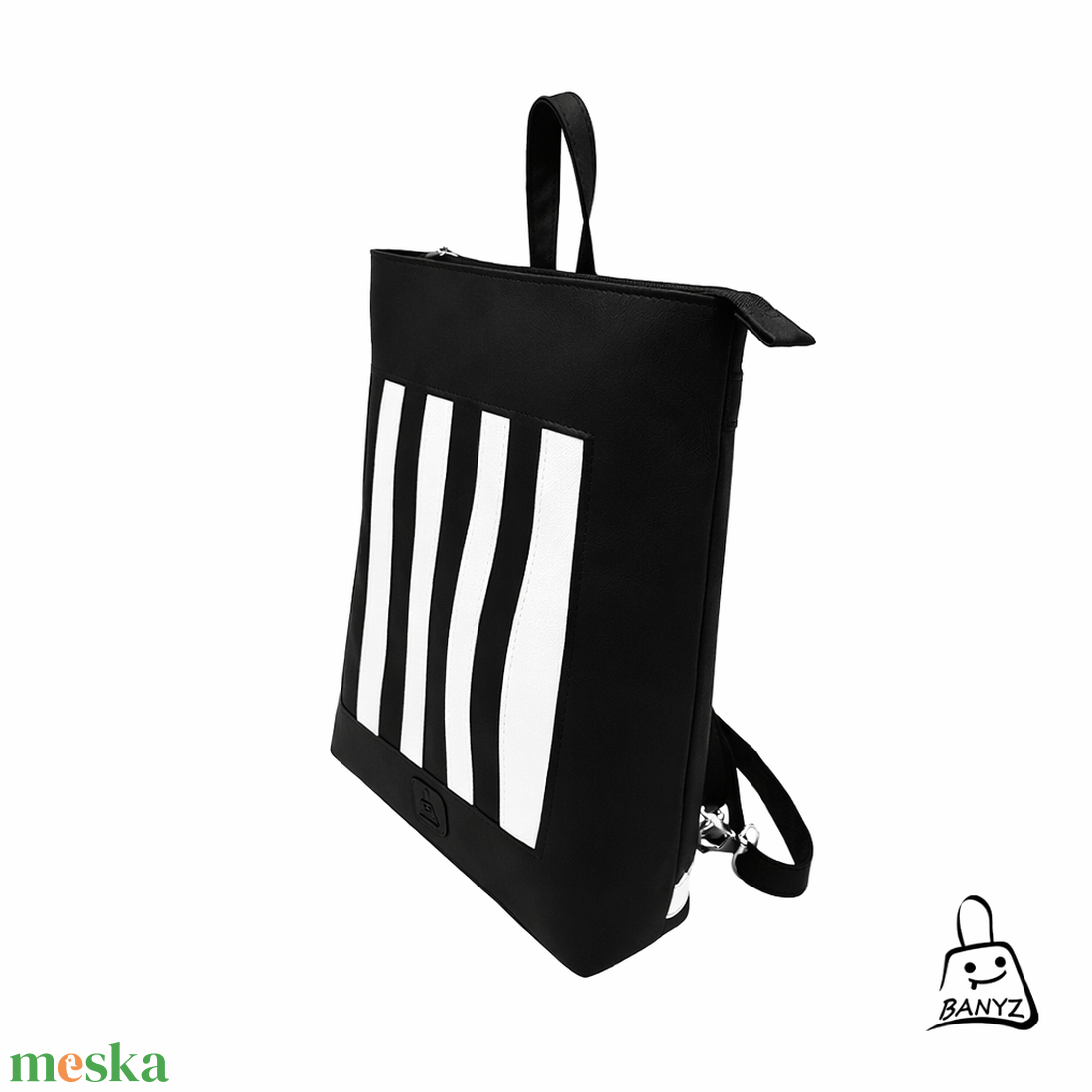 Fekete�fehér többfunkciós női táska � 3 az 1-ben megoldás a mindennapokra  - táska & tok - variálható táska - Meska.hu