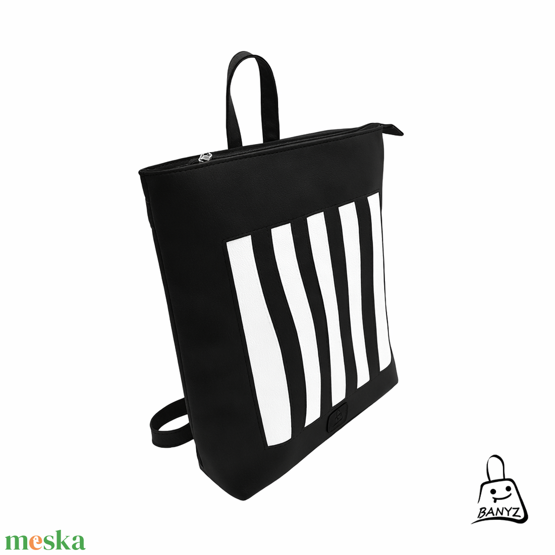 Fekete�fehér többfunkciós női táska � 3 az 1-ben megoldás a mindennapokra  - táska & tok - variálható táska - Meska.hu