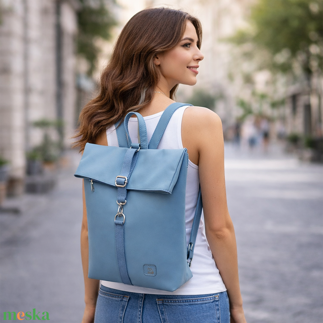 Hátitáska kék színben - táska & tok - hátizsák - hátizsák - Meska.hu