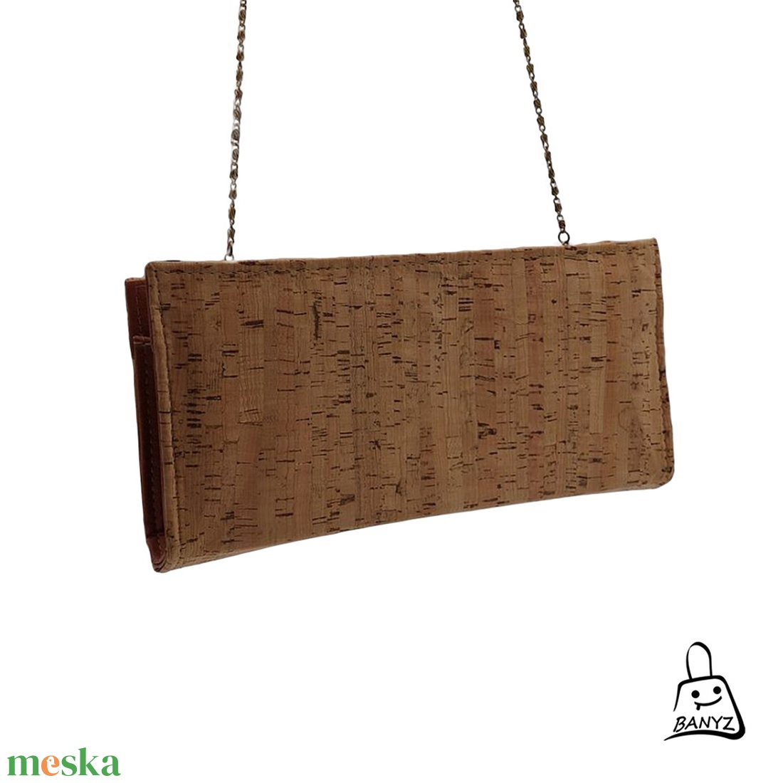 Kisméretű parafa alkalmi táska lánccal  - táska & tok - kézitáska & válltáska - alkalmi táska - Meska.hu