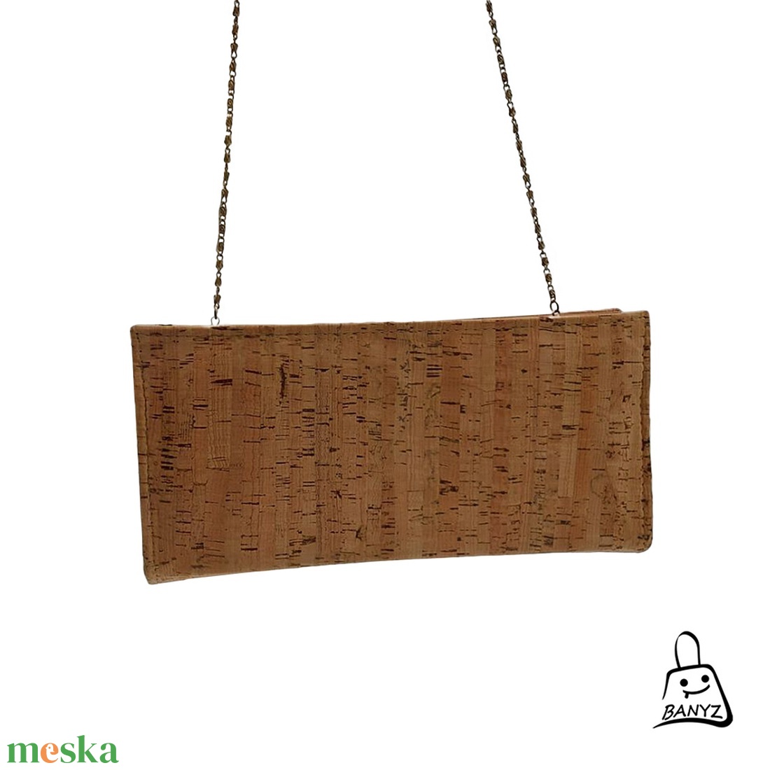 Kisméretű parafa alkalmi táska lánccal  - táska & tok - kézitáska & válltáska - alkalmi táska - Meska.hu