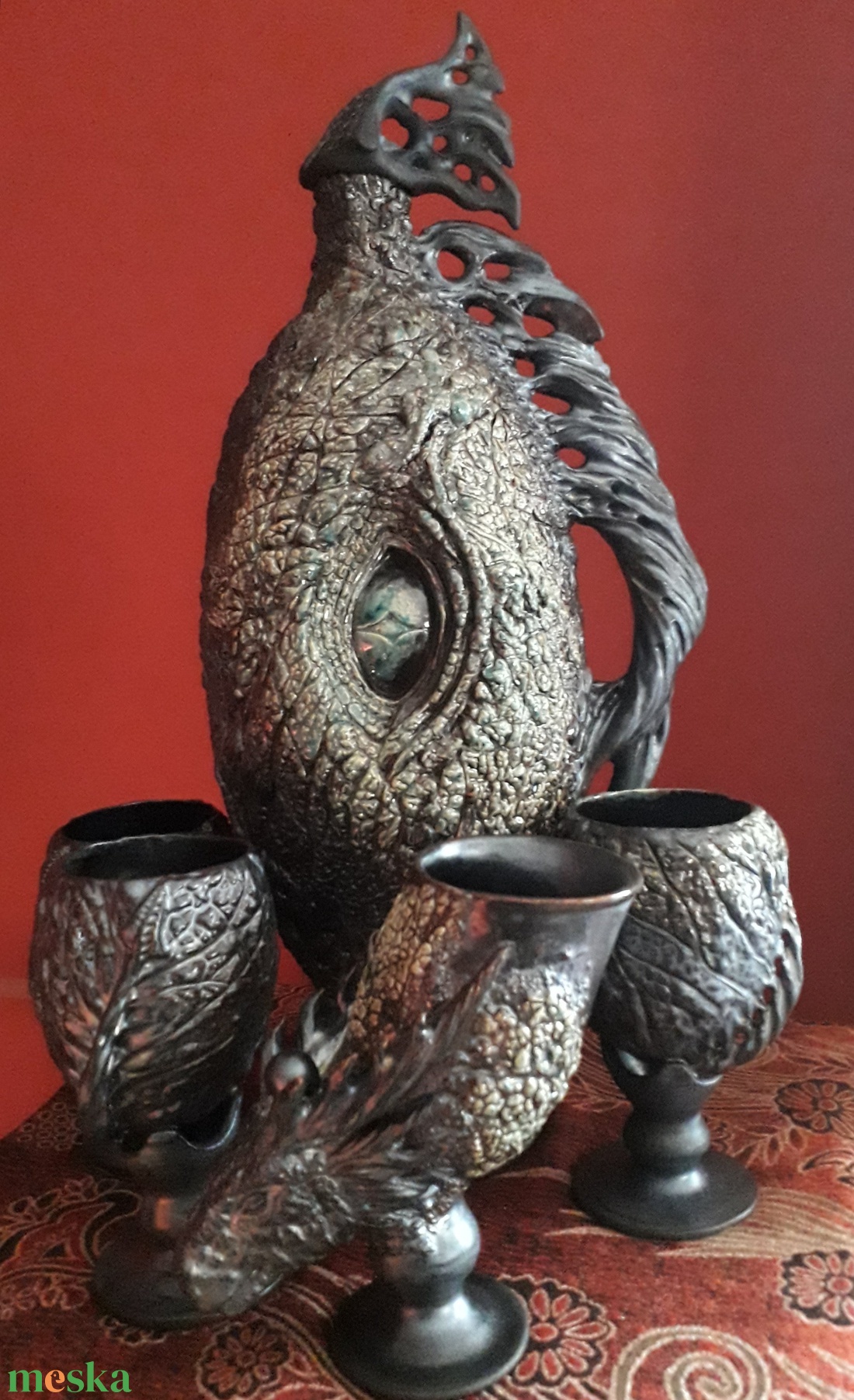 Sárkánytojás kancsó - otthon & életmód - konyhafelszerelés, tálalás - tálalás - üveg & kancsó - Meska.hu