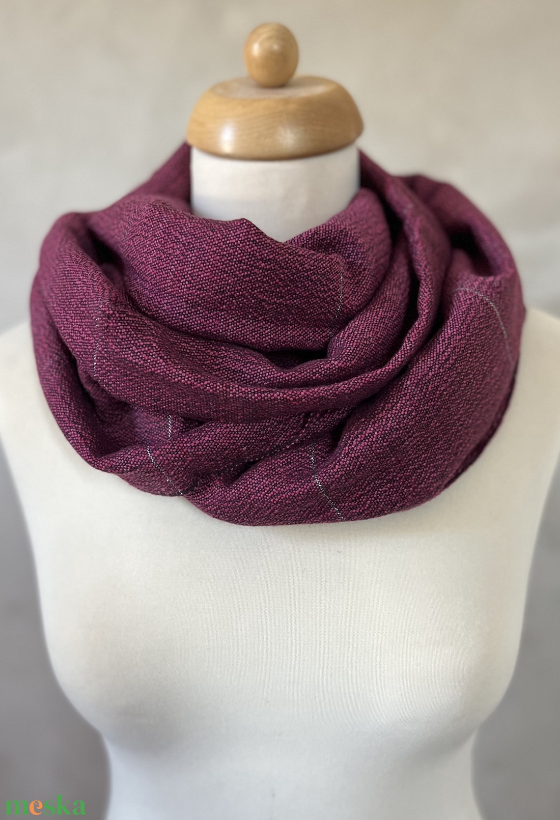 Kézzel szőtt merinó gyapjú sál - Pink - ruha & divat - sál, sapka, kendő - sál - Meska.hu