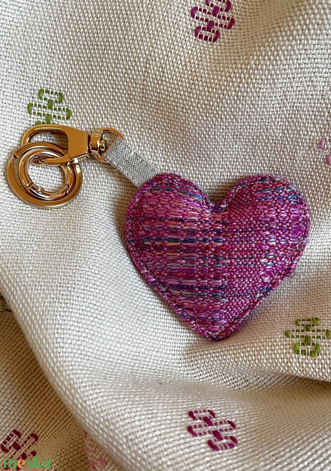 Coco's heart dark pink - Táskadísz - táska & tok - kulcstartó & táskadísz - táskadísz - Meska.hu