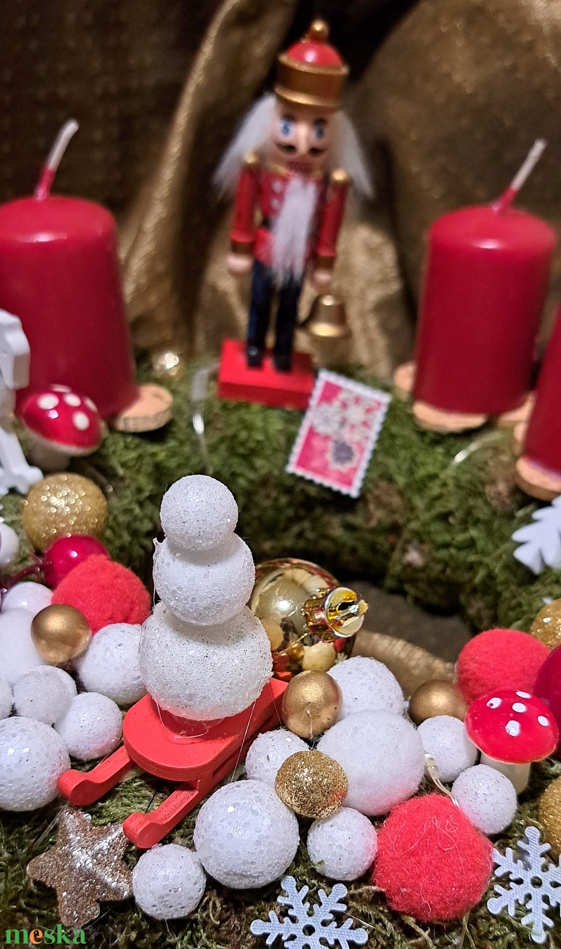 Adventi koszorú világítással - karácsony - adventi díszek - adventi koszorú - Meska.hu