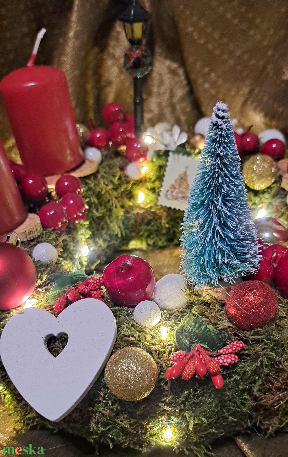 Adventi koszorú világítással - karácsony - adventi díszek - adventi koszorú - Meska.hu