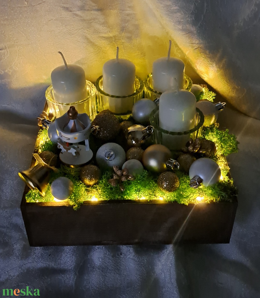 Karácsonyi asztali dísz - karácsony - adventi díszek - adventi asztaldísz - Meska.hu