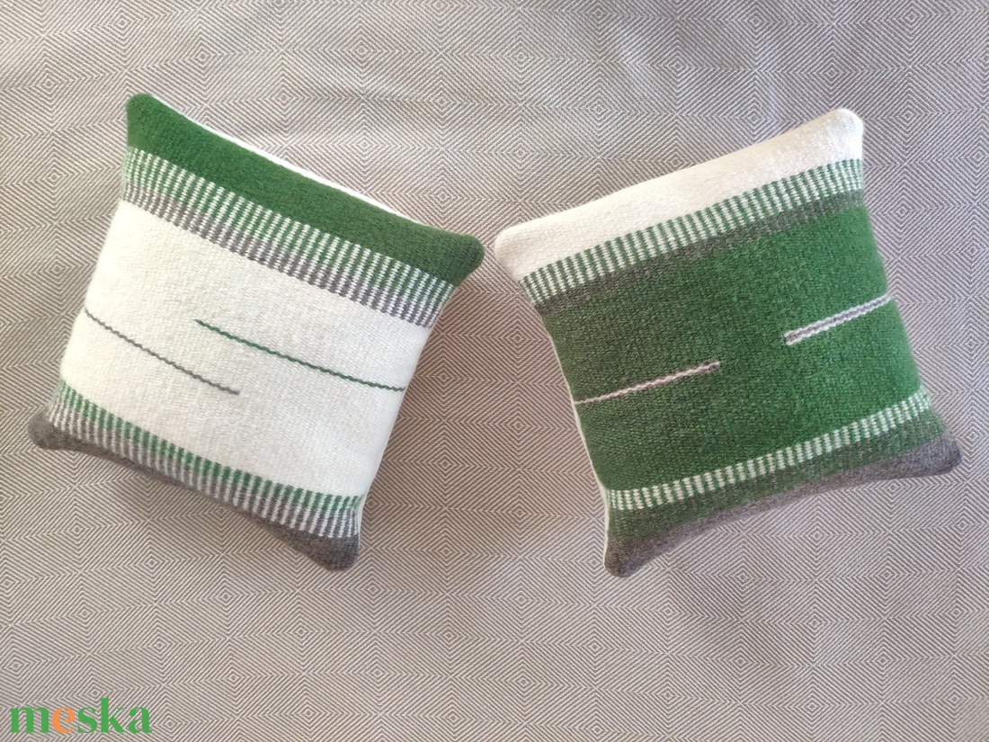 'ELSŐ HÓ' kézzel szőtt gyapjú díszpárnahuzat garnitúra - otthon & életmód - lakástextil - párna & párnahuzat - Meska.hu