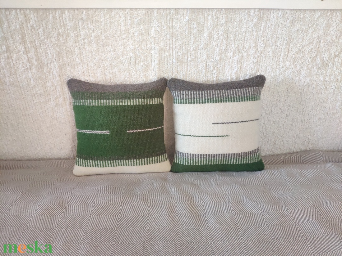 'ELSŐ HÓ' kézzel szőtt gyapjú díszpárnahuzat garnitúra - otthon & életmód - lakástextil - párna & párnahuzat - Meska.hu