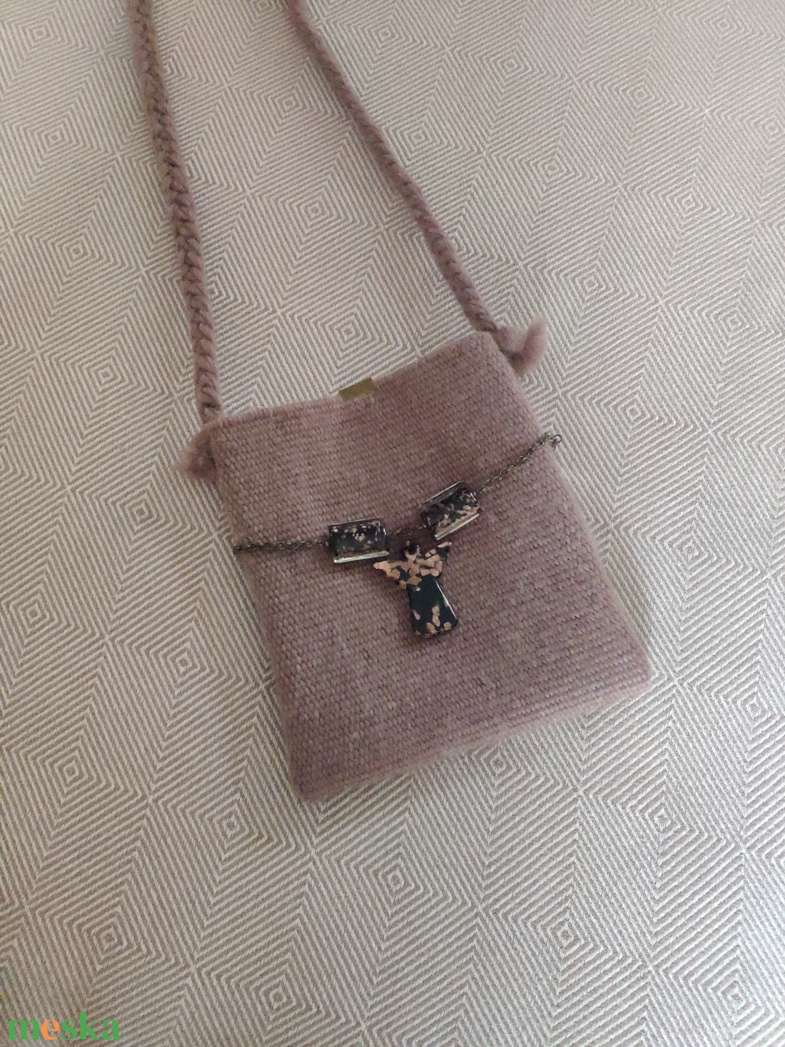 'Ó, ANGYAL!' ünnepi, téli, karácsonyi kistáska / kistarisznya AJÁNDÉK FÜLBEVALÓVAL - táska & tok - kézitáska & válltáska - tarisznya - Meska.hu