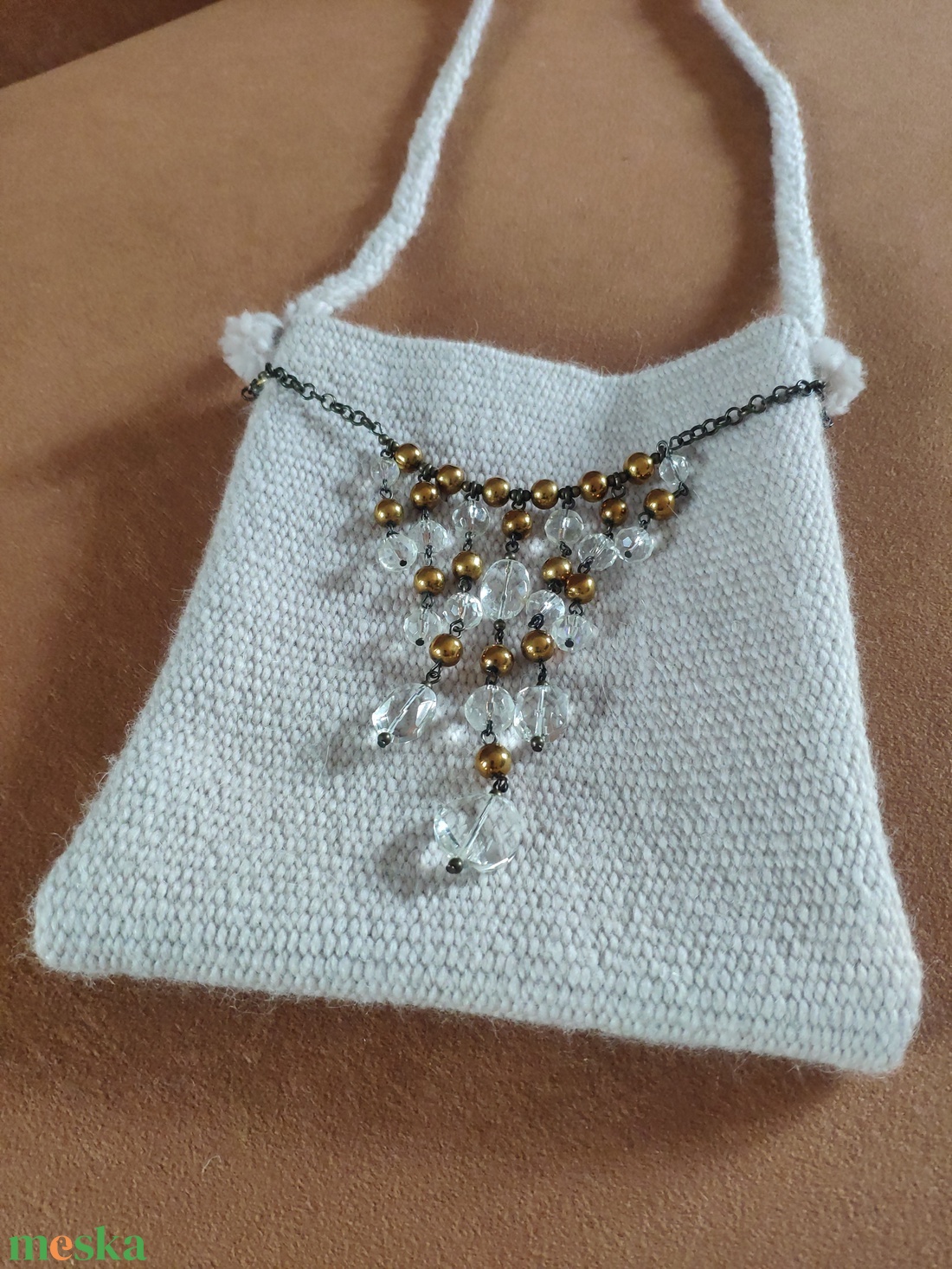 'KASTÉLY' ünnepi, alkalmi kistáska / kistarisznya AJÁNDÉK FÜLBEVALÓVAL - táska & tok - kézitáska & válltáska - tarisznya - Meska.hu