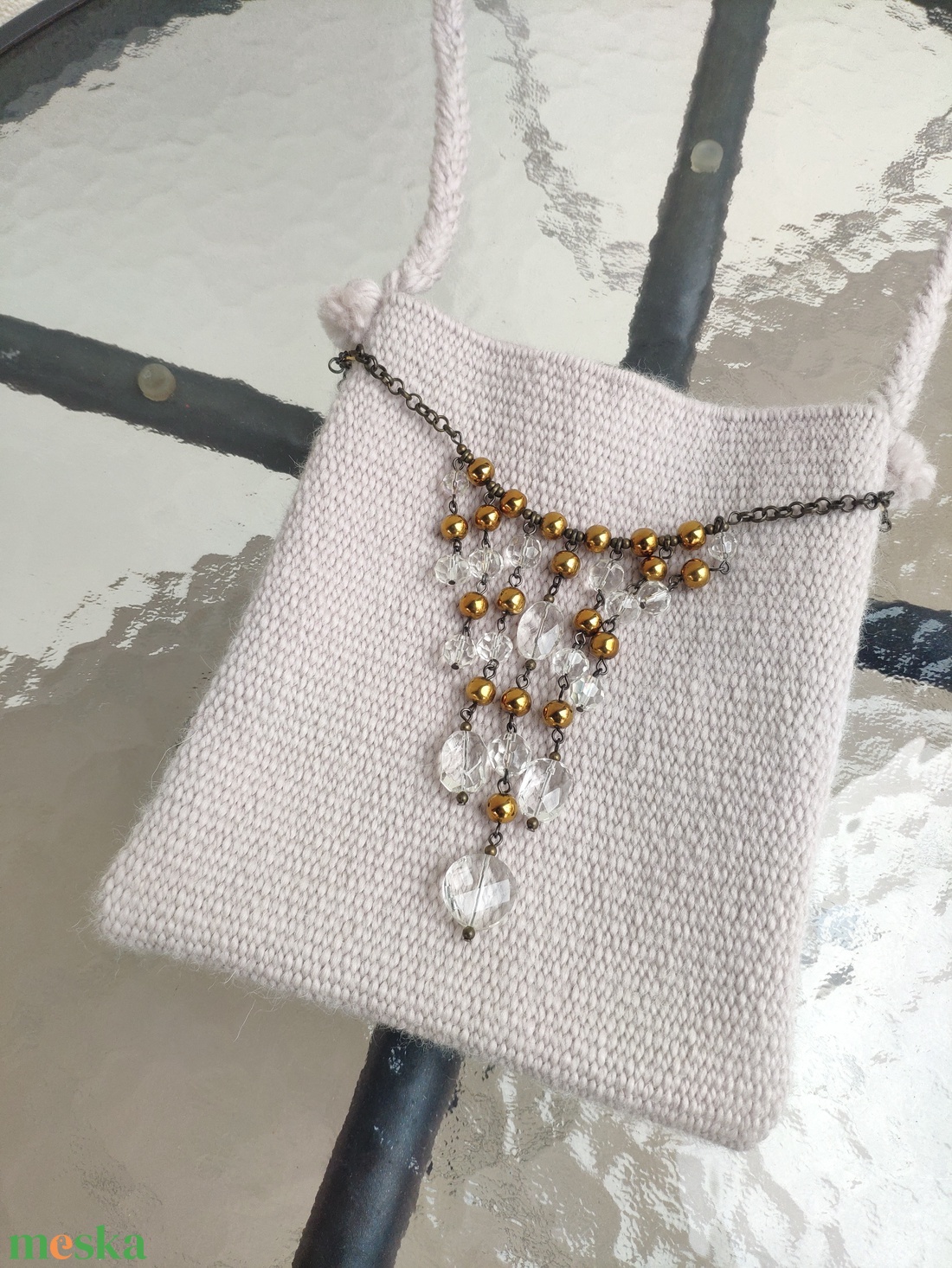 'KASTÉLY' ünnepi, alkalmi kistáska / kistarisznya AJÁNDÉK FÜLBEVALÓVAL - táska & tok - kézitáska & válltáska - tarisznya - Meska.hu