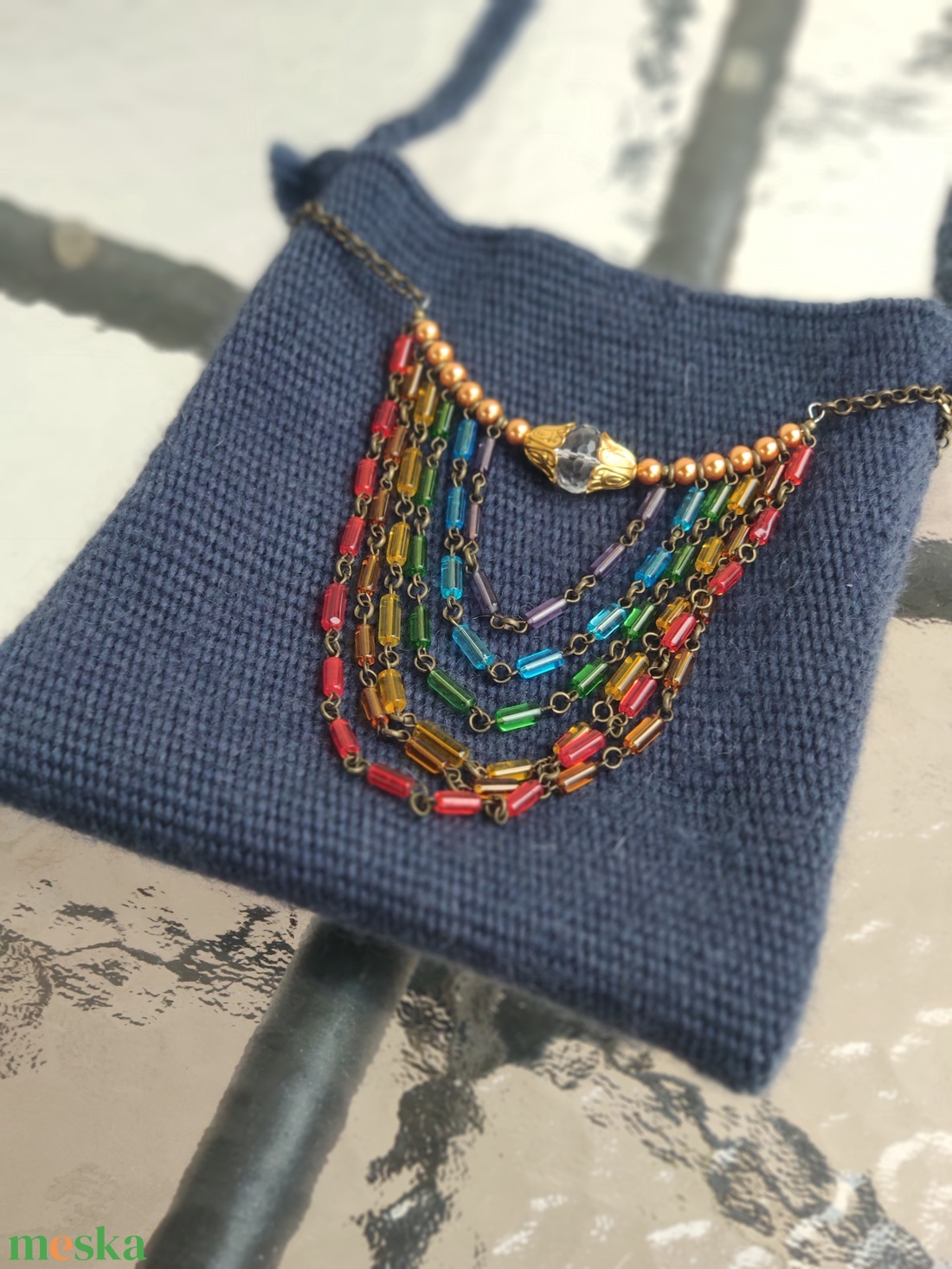 'ESTÉLY' ünnepi, alkalmi kistáska / kistarisznya AJÁNDÉK FÜLBEVALÓVAL - táska & tok - kézitáska & válltáska - tarisznya - Meska.hu