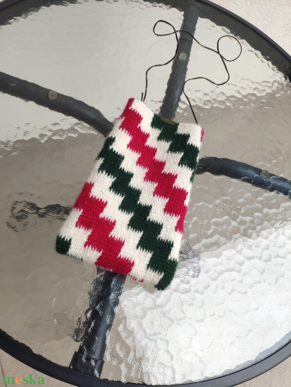 'KARACSUN' kézzel szőtt gyapjú tok/tartó/szütyő a magyarság színeiben - táska & tok - kézitáska & válltáska - tarisznya - Meska.hu