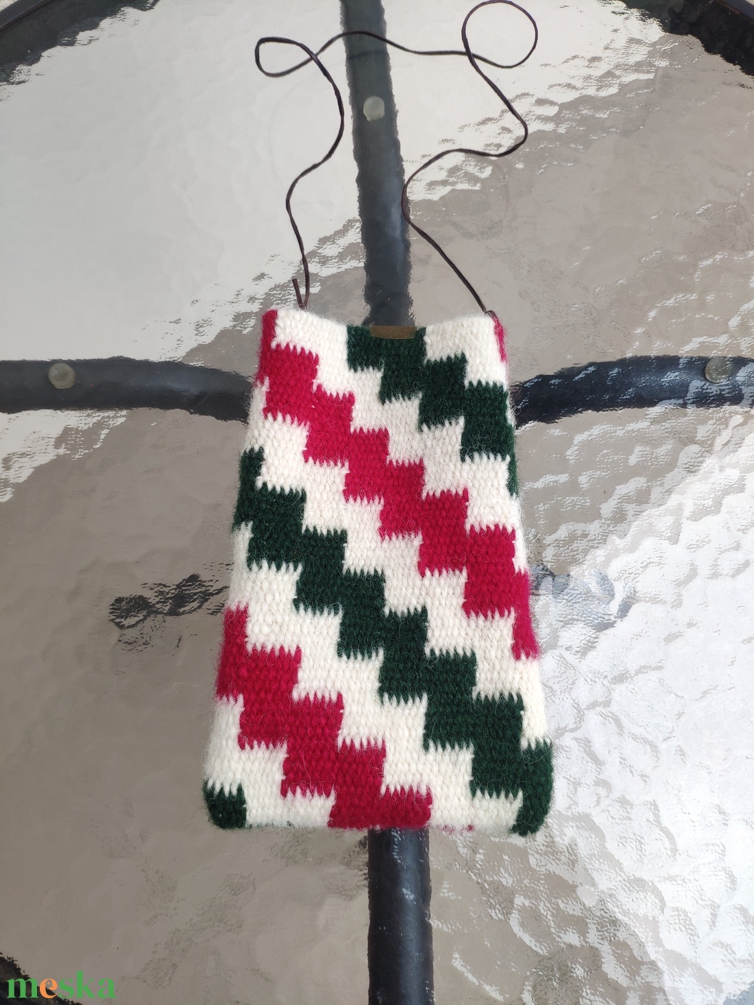 'KARACSUN' kézzel szőtt gyapjú tok/tartó/szütyő a magyarság színeiben - táska & tok - kézitáska & válltáska - tarisznya - Meska.hu