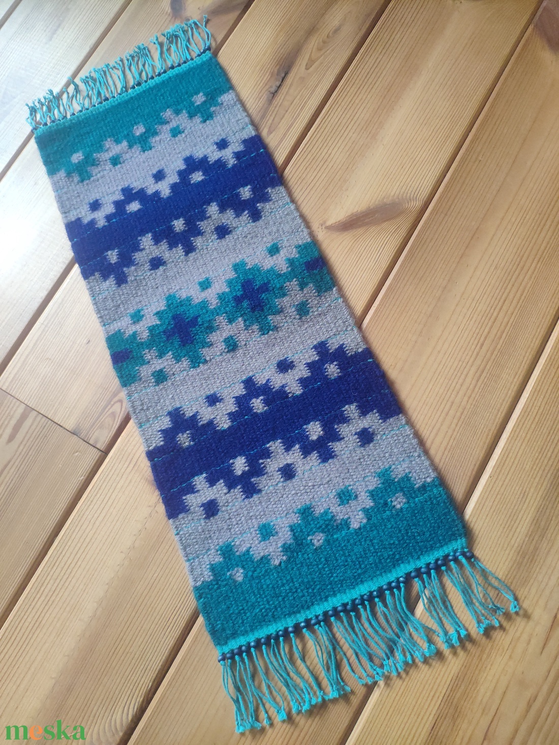 'VÍZÖNTŐ' kézzel szőtt kicsi kilim gyapjú szőnyeg / terítő / futó / dísz - otthon & életmód - lakástextil - szőnyeg - szövött szőnyeg - Meska.hu