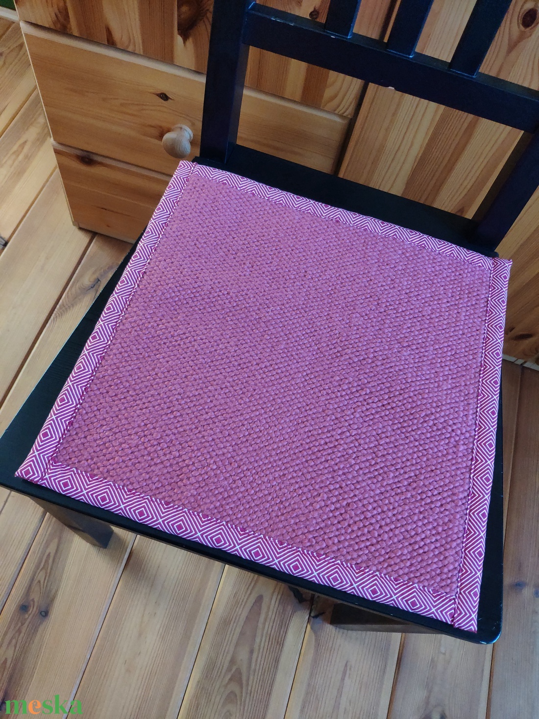 Kézzel szőtt, nemez hatású vörös székpárnák / alátétek - 2 darabos szett - otthon & életmód - lakástextil - szőnyeg - szövött szőnyeg - Meska.hu