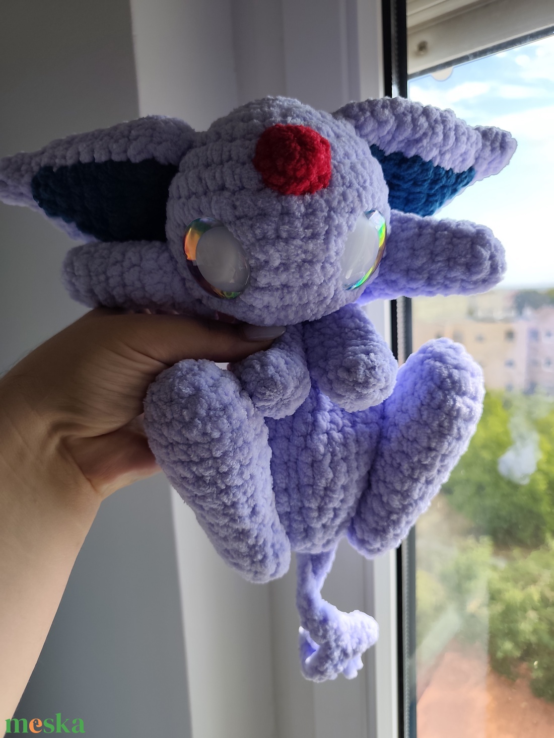 Horgolt Espeon Szundipajti - játék & sport - plüssállat & játékfigura - plüss mesefigurák - Meska.hu