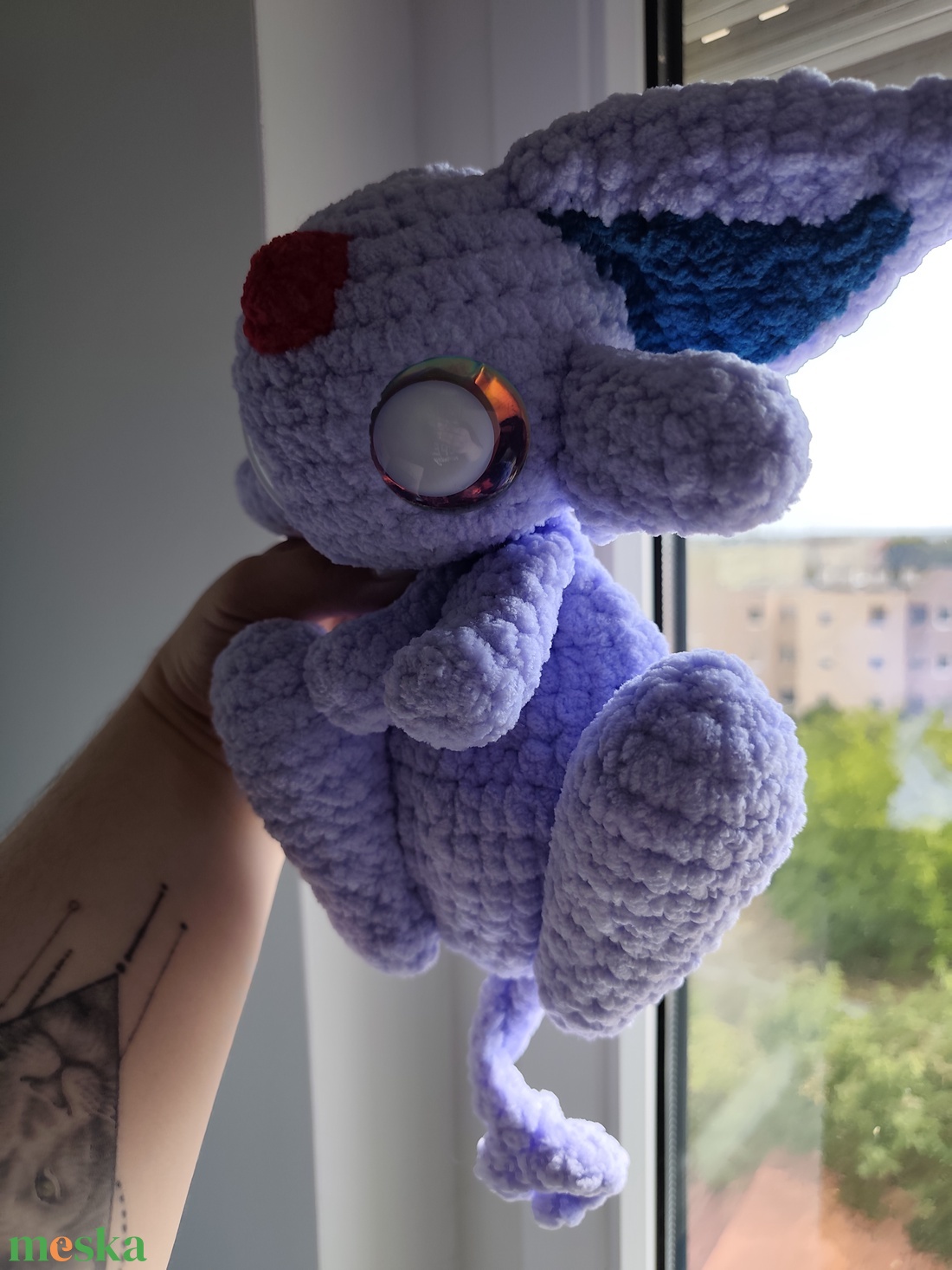 Horgolt Espeon Szundipajti - játék & sport - plüssállat & játékfigura - plüss mesefigurák - Meska.hu