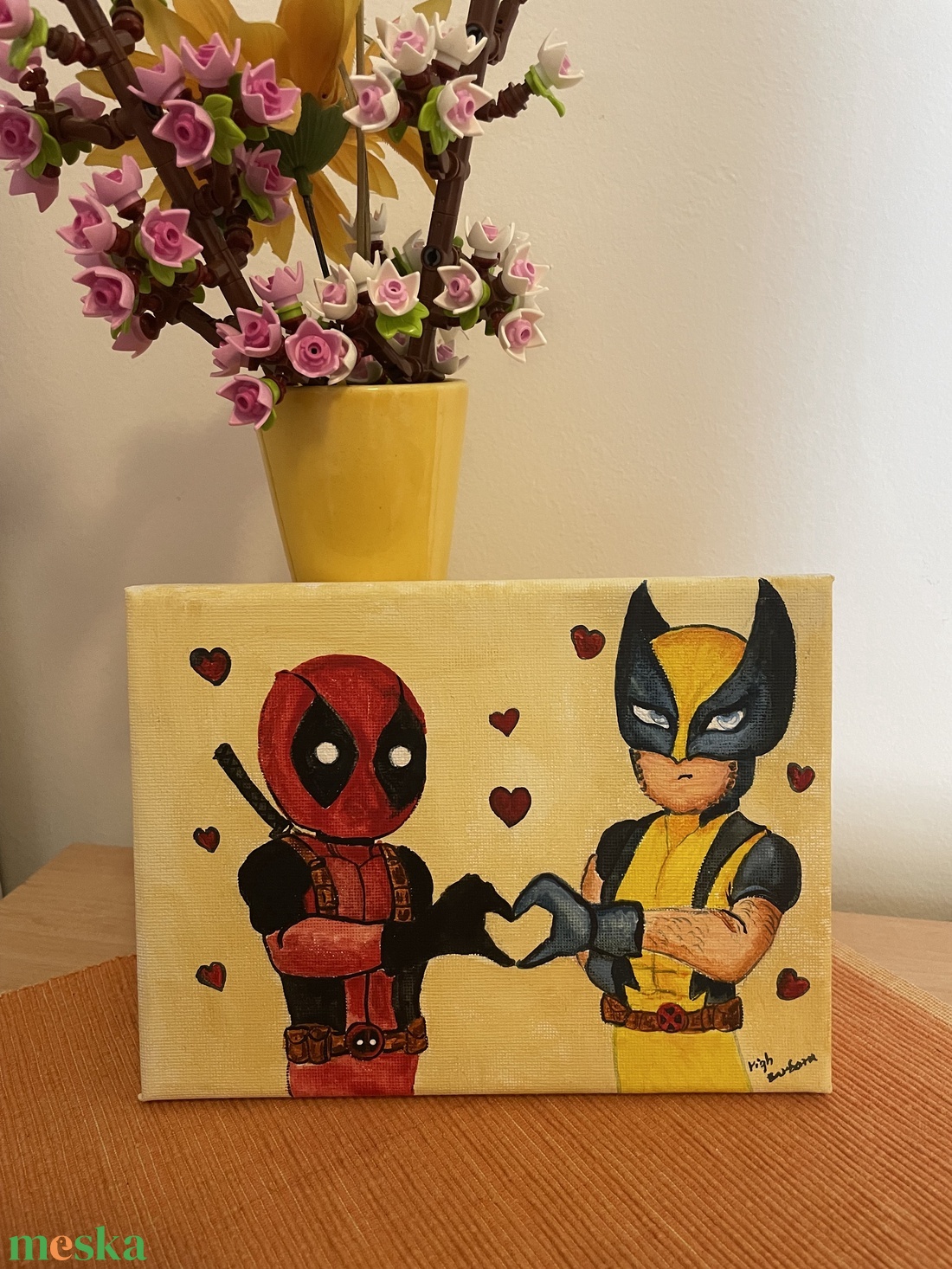 Rozsomák és Deadpool - Minihősök akrilfestmény - művészet - festmény - akril - Meska.hu