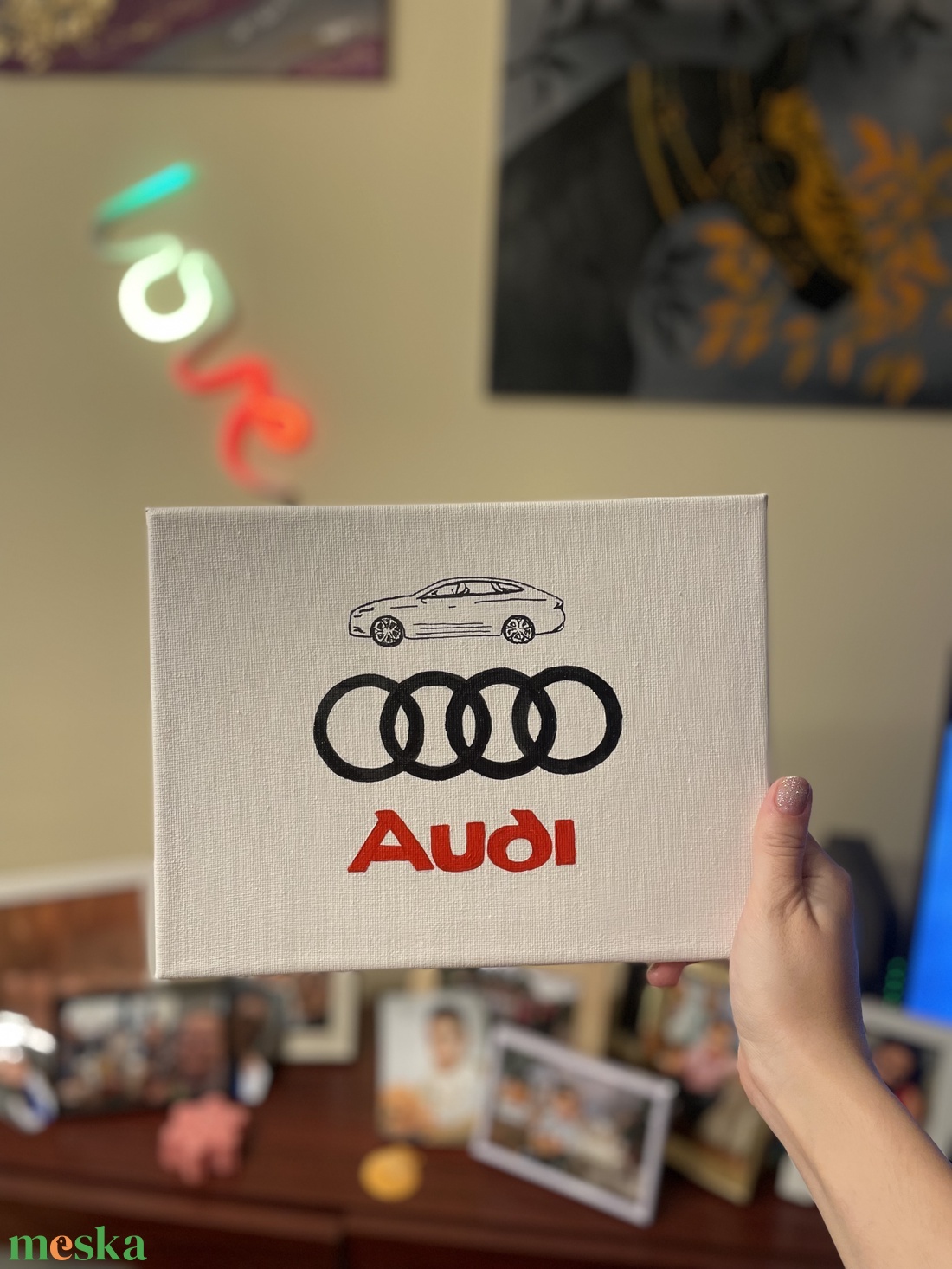 Audi logós kép - otthon & életmód - dekoráció - fali és függő dekoráció - falra akasztható dekor - Meska.hu