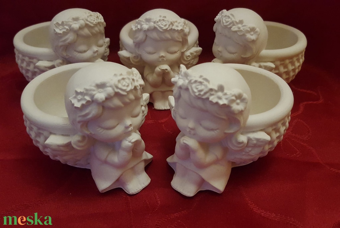 GIPSZ angyalkás kaspó - otthon & életmód - dekoráció - Meska.hu